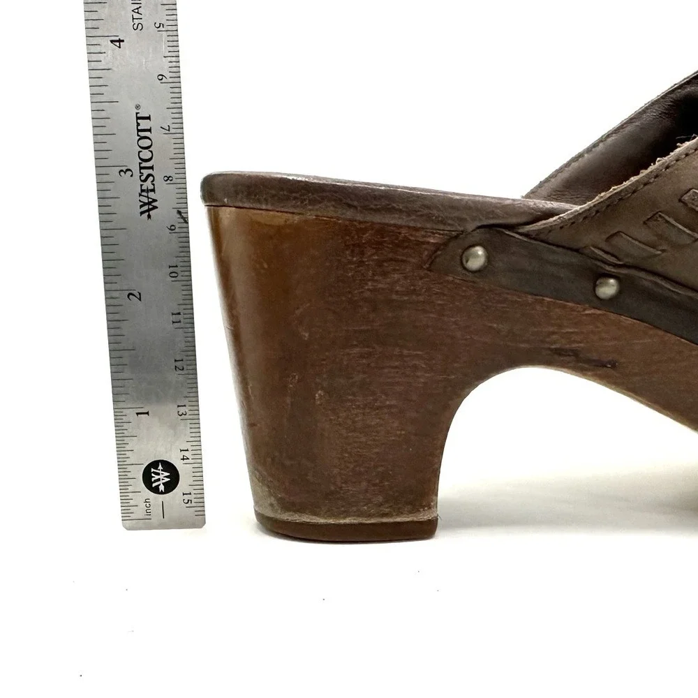 Ugg | Vivica Brown Woven Leather Wooden Clog Size US 8 - Picture 13 of 13